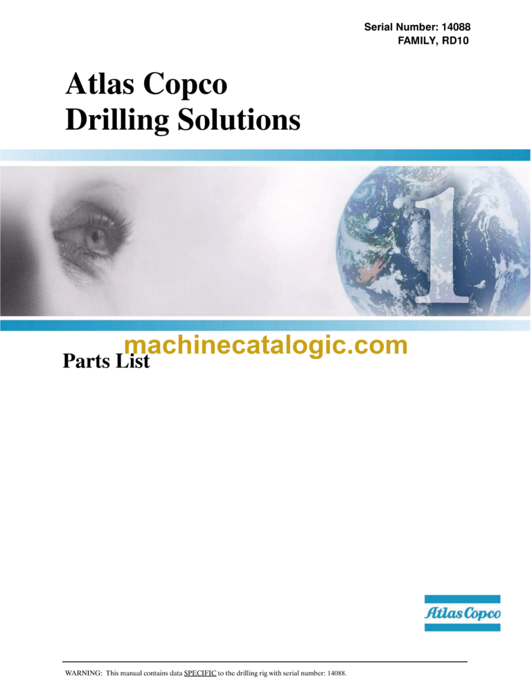 Atlas Copco RD10 Surface Rock Drill Parts Catalog