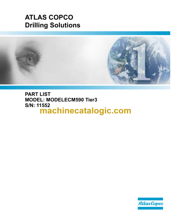 Atlas Copco ECM590 Tier 3 Hydraulic Crawler Drill Parts Catalog