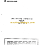 Atlas Copco SCH200-12 Operation, Maintenance and Parts Manual