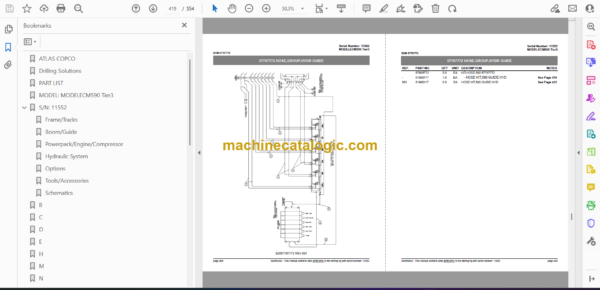 Atlas Copco ECM590 Tier 3 Hydraulic Crawler Drill Parts Catalog - Image 2