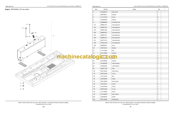 Atlas Copco XA(V,H)S 600-675 and XA(T,M)S 800-850 EXU Export PNE Mobile Air Compressors Parts Catalog - Image 4