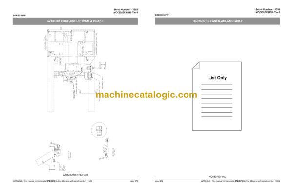 Atlas Copco ECM590 Tier 3 Hydraulic Crawler Drill Parts Catalog - Image 3