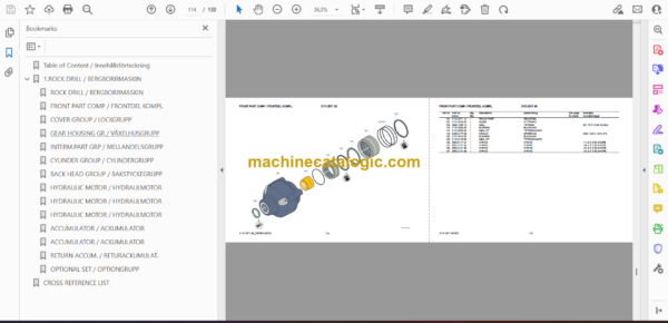 Atlas Copco COP 2560+ Version F Hydraulic Rock Drill Parts Catalog - Image 2