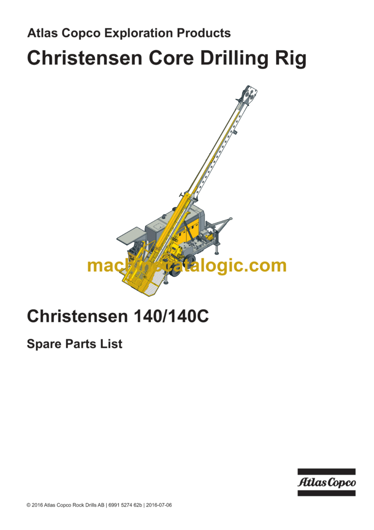 Atlas Copco Christensen 140, 140C Parts Catalog