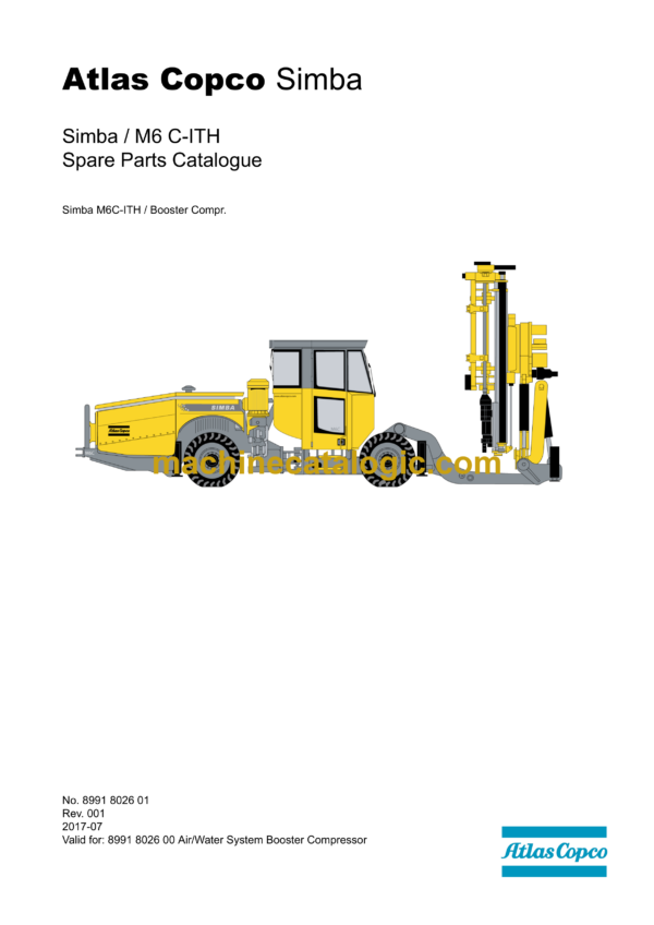 Atlas Copco Simba M6 C ITH Parts Catalog