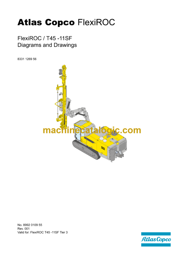Atlas Copco FlexiROC T45-11SF Diagrams and Drawings Manual