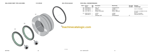 Atlas Copco COP 1838CR, 1838CRL Version C Hydraulic Rock Drill Parts Catalog - Image 3