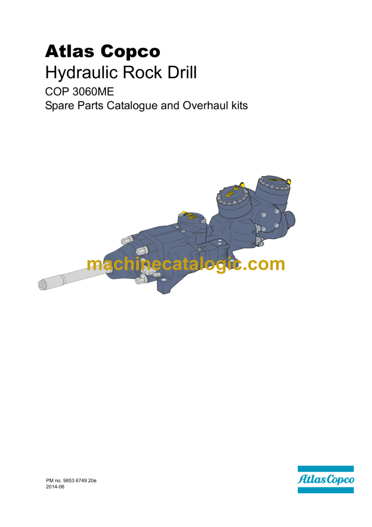Atlas Copco COP 3060ME Hydraulic Rock Drill Parts Catalog