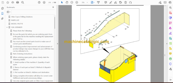Atlas Copco PV271E Pit Viper Parts Catalog - Image 2