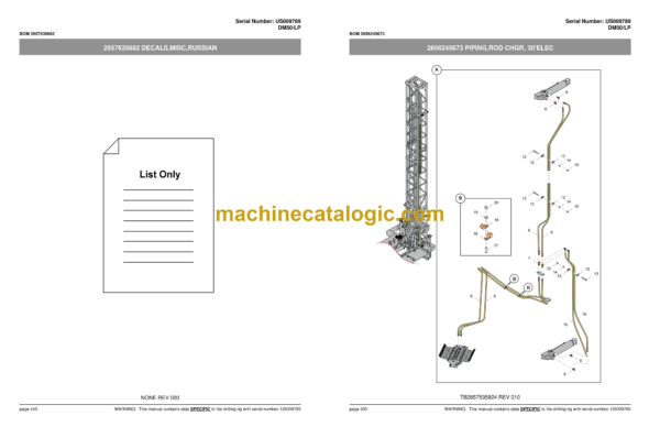 Atlas Copco DM50LP Rotary Blast Hole Rigs Parts Catalog - Image 3