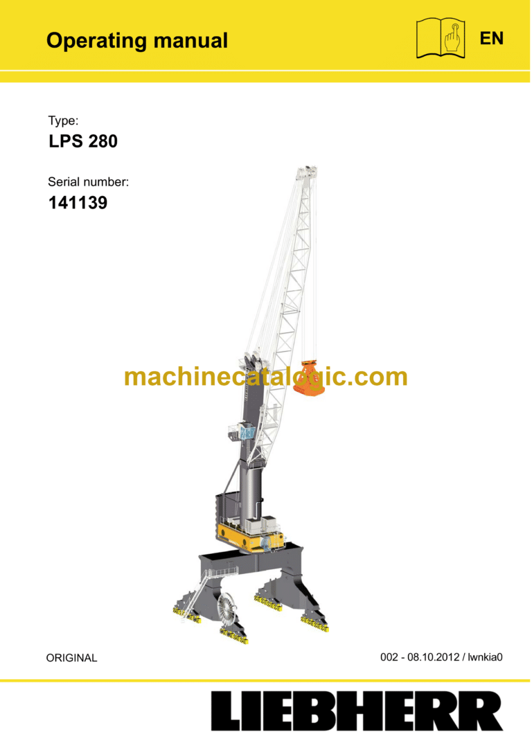 Liebherr LPS 280 Portal Slewing Crane Operating Manual (141139)