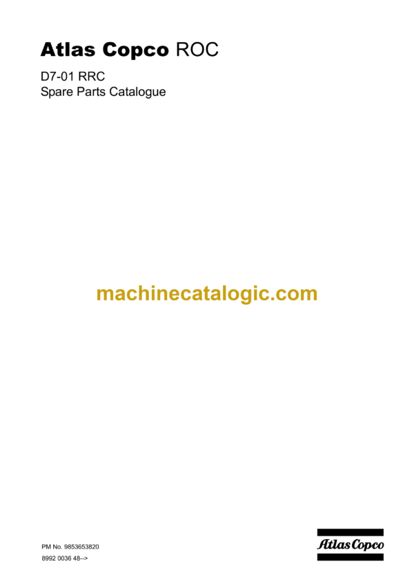 Atlas Copco D7-01 RRC Rock Drill Parts Catalog