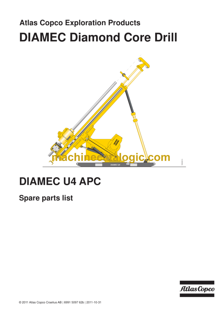 Atlas Copco Diamec U4 APC Parts Catalog