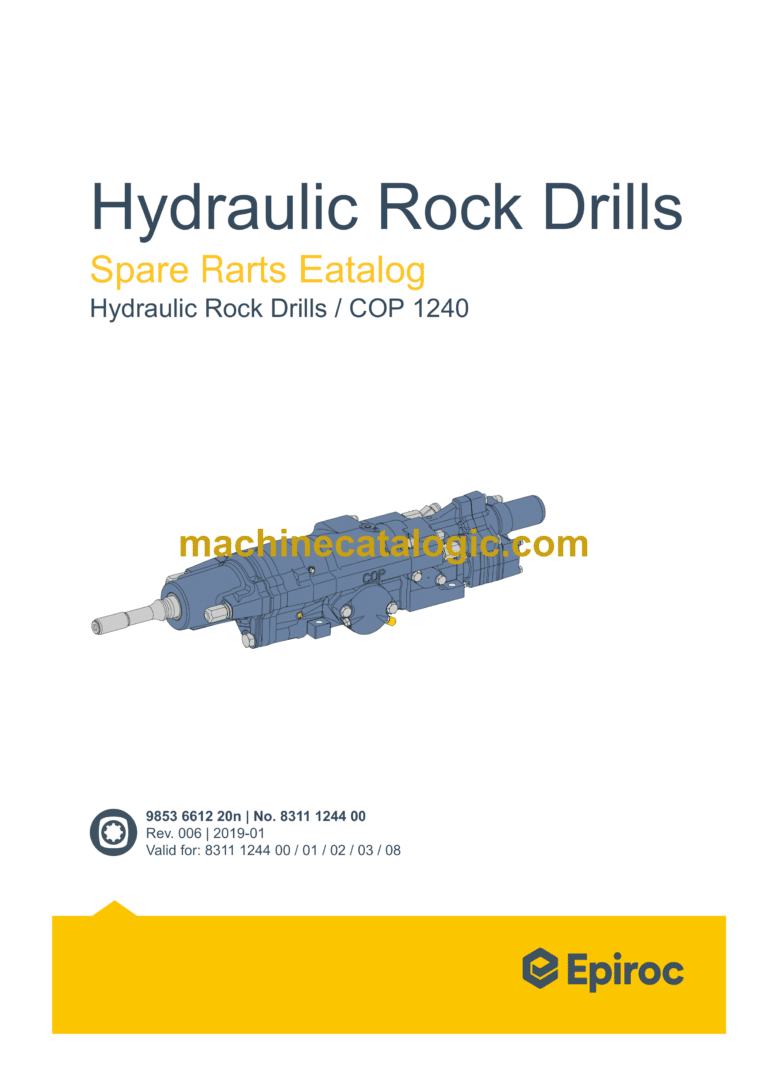 Epiroc COP 1240 Hydraulic Rock Drills Parts Catalog