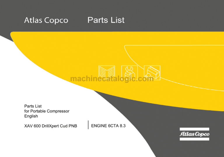 Atlas Copco XAV 600 DrillXpert Cud PNB ENGINE 6CTA 8.3 Parts Catalog