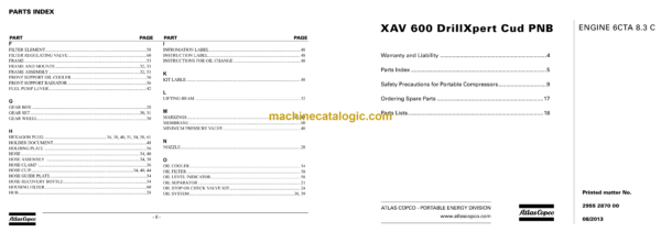 Atlas Copco XAV 600 DrillXpert Cud PNB ENGINE 6CTA 8.3 Parts Catalog - Image 4
