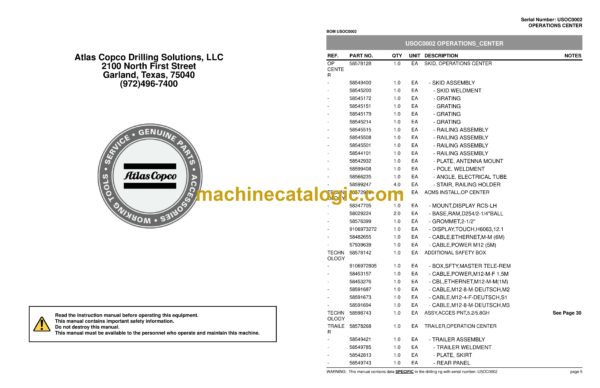 Atlas Copco Operations Center Parts Catalog - Image 4