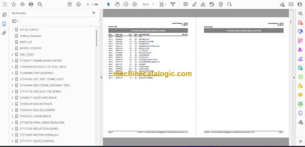 Atlas Copco ECM720 Hydraulic Crawler Drill Parts Catalog - Image 5