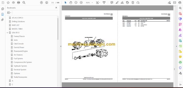 Atlas Copco T4BH Drill Rig Parts Catalog - Image 2