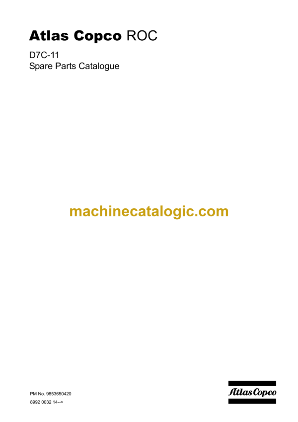 Atlas Copco D7C-11 Rock Drill Parts Catalog