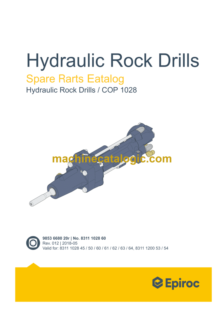 Epiroc COP 1028 Hydraulic Rock Drills Parts Catalog