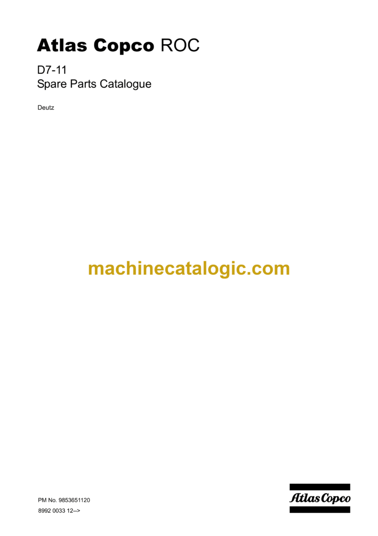 Atlas Copco D7-11 Rock Drill Parts Catalog