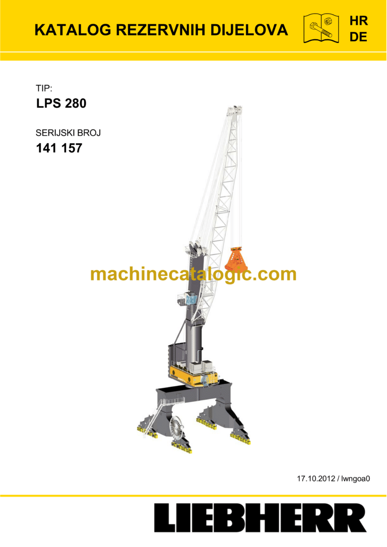 Liebherr LPS 280 Portal Slewing Crane Katalog Rezervnih Dijelova (141157HR-DE)