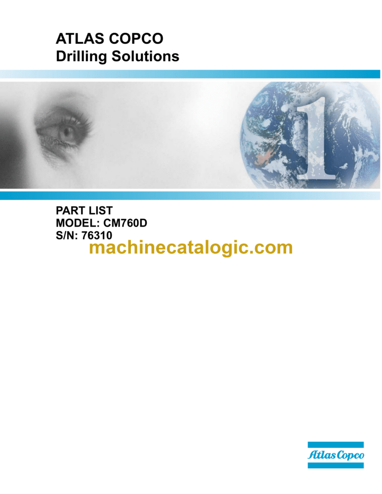 Atlas Copco CM760D Crawler Drills Parts Catalog
