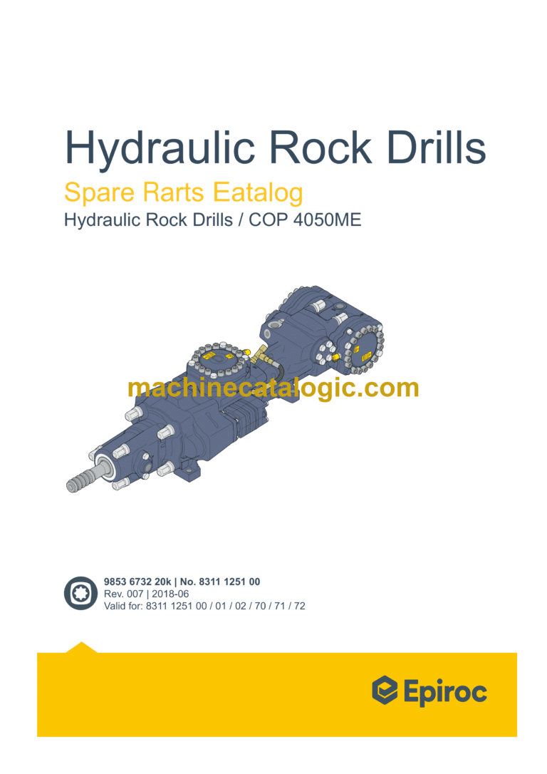 Epiroc COP 4050ME Hydraulic Rock Drills Parts Catalog