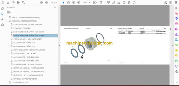 Atlas Copco COP 2550CR, 2550CRL Version C Hydraulic Rock Drill Parts Catalog - Image 2