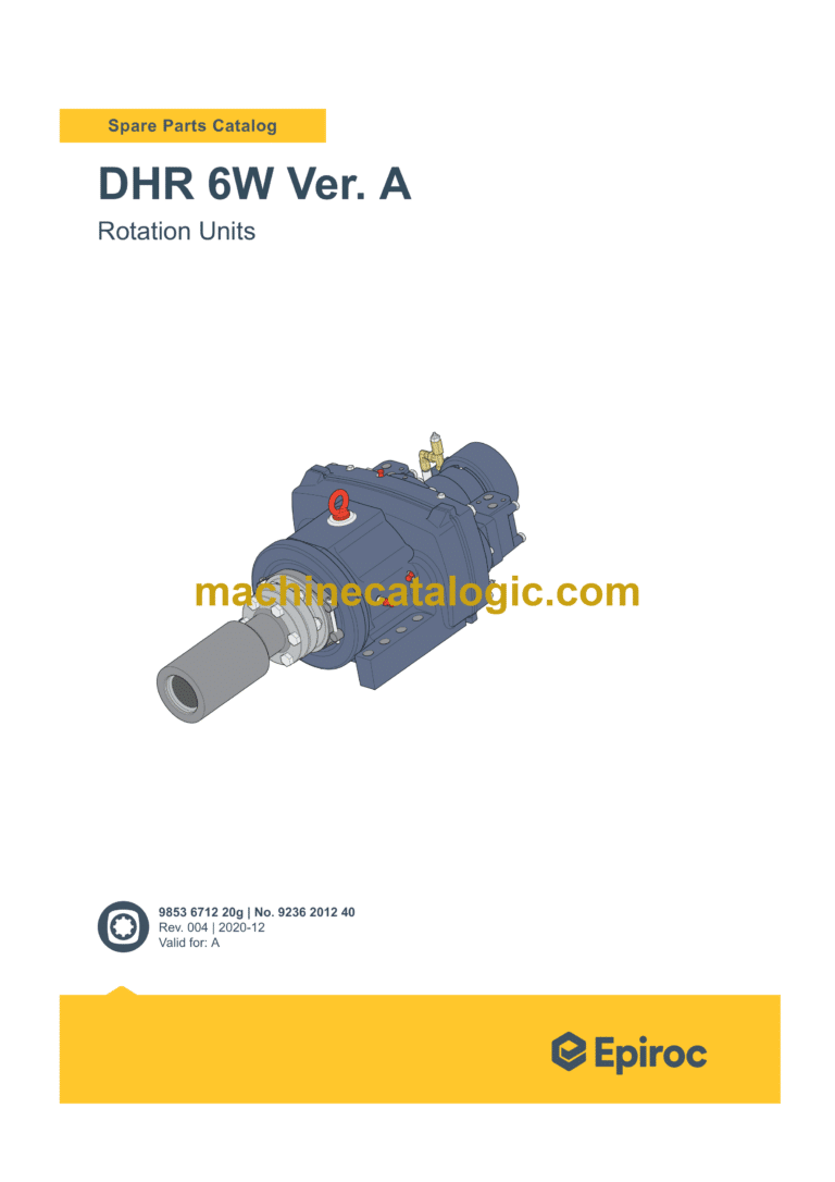 Epiroc DHR 6W Ver. A Rotation Units Parts Catalog