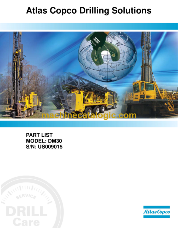 Atlas Copco DM30 Rotary Blast Hole Rigs Parts Catalog