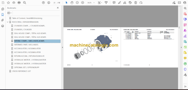 Atlas Copco COP 2560EX Version B Hydraulic Rock Drill Parts Catalog - Image 2