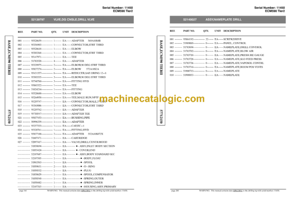 Atlas Copco ECM590 Tier 2 Hydraulic Crawler Drill Parts Catalog - Image 3