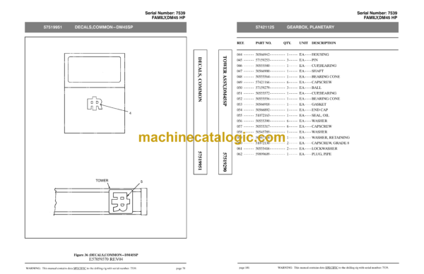 Atlas Copco DM45SP Rotary Blast Hole Rigs Parts Catalog - Image 4