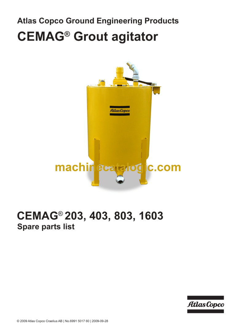 Atlas Copco CEMAG 203, 403, 803, 1603 Parts Catalog