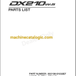 Doosan DX210W-5 Tier 4 Excavator Parts Manual