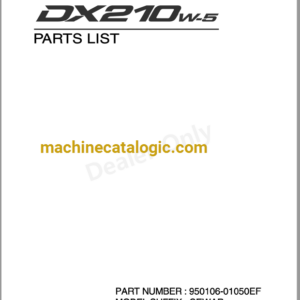 Doosan DX210W-5 Tier 4 Excavator Parts Manual