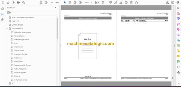 Atlas Copco DM30 Rotary Blast Hole Rigs Parts Catalog - Image 2