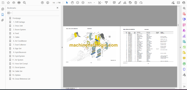 Atlas Copco Roc F7-11 TH Drilling Rig Parts Catalog - Image 2
