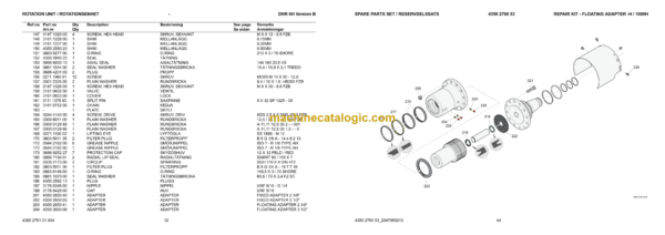 Atlas Copco DHR 6H Version B Rotation Units Parts Catalog - Image 3
