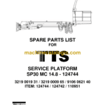 Atlas Copco SP30 MC 14.8 - 124744 Parts Catalog