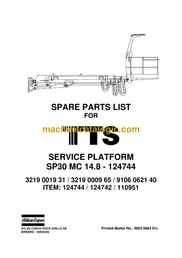 Atlas Copco SP30 MC 14.8 - 124744 Parts Catalog