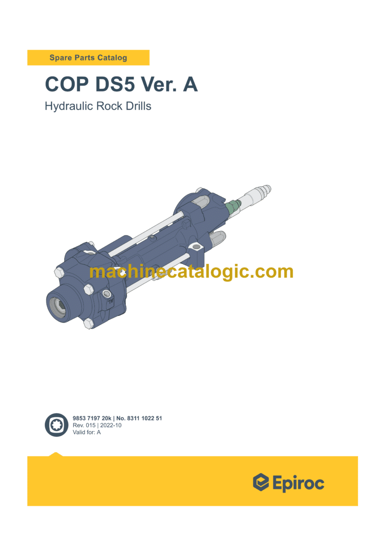 Epiroc COP DS5 Version A Hydraulic Rock Drills Parts Catalog