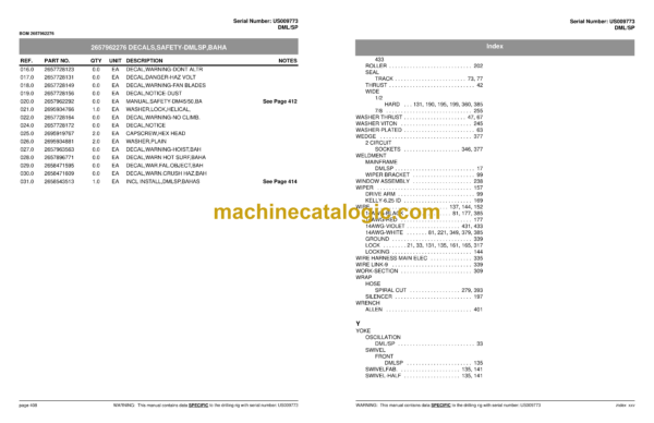 Atlas Copco DML SP Drill Rig Parts Catalog - Image 3