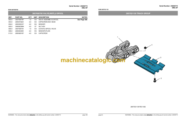 Atlas Copco DML SP Drill Rig Parts Catalog - Image 4