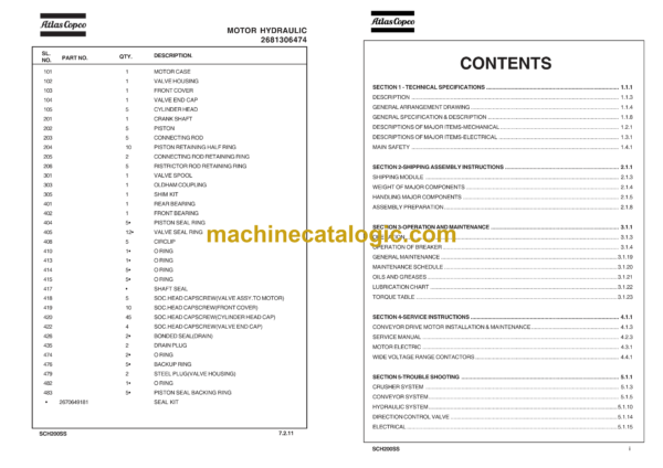 Atlas Copco SCH200SS Operation, Maintenance and Parts Catalog - Image 4