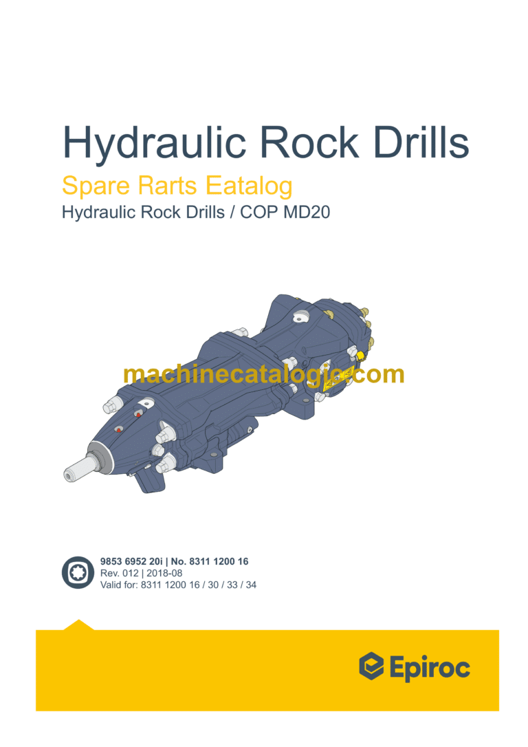 Epiroc COP MD20 Hydraulic Rock Drills Parts Catalog