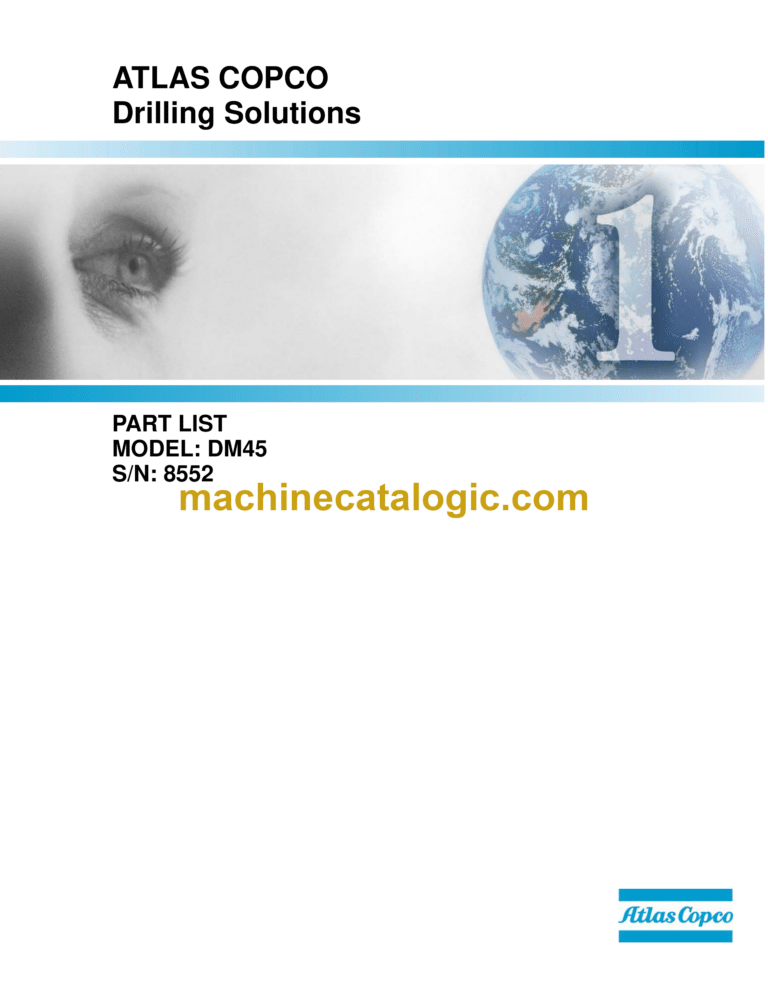 Atlas Copco DM45 Rotary Blast Hole Rigs Parts Catalog