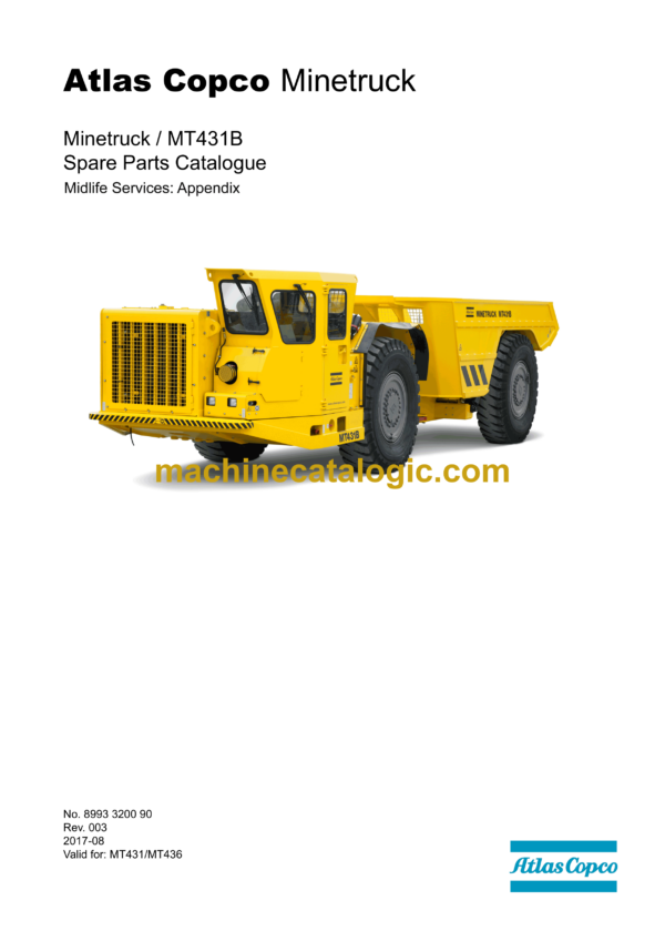 Atlas Copco MT431B Minetruck Parts Catalog